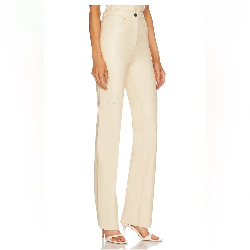 Agolde 90’s pinch waist vanilla leather pants - Picture 2 of 5